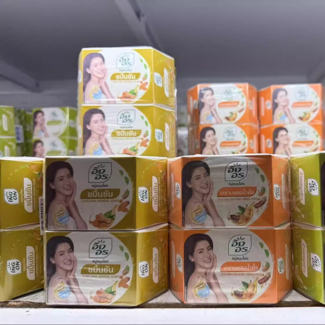泰国正品罗望子草本洁面皂INGON蜂蜜姜黄米奶洁肤香皂亮肤直邮