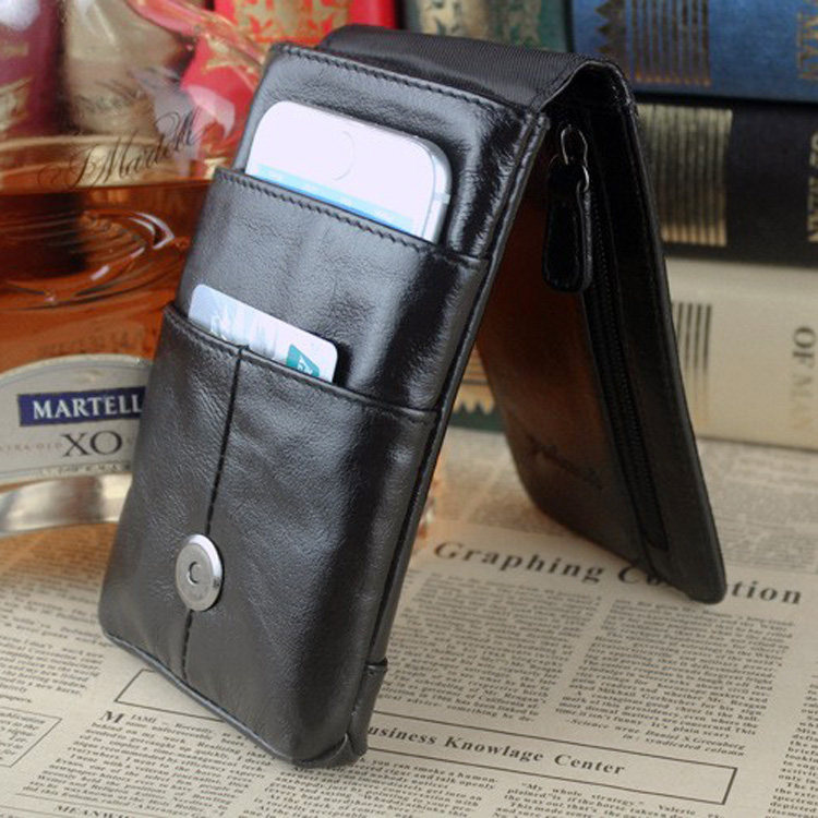 黑色竖款休闲男士手机包头层牛皮手机袋穿皮带腰包挂腰拉链方形包,箱包皮具/热销女包/男包,男士包袋,淘宝优惠券,粉丝福利购,淘宝优惠卷