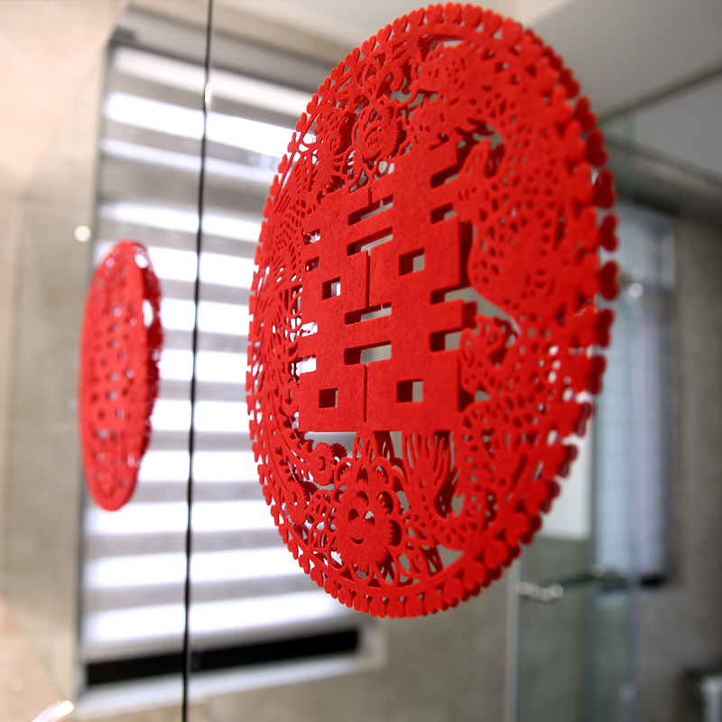 Hi word marriage gate Window stickers Paper-cut window Marriage room decorate wedding arrangement Non-woven fabric Wedding suppliesin the Festive supplies/Gift , Hi word/Paper cut/Sticker  category - from Buy2taobao.com to provide professional Taobao agent buy service