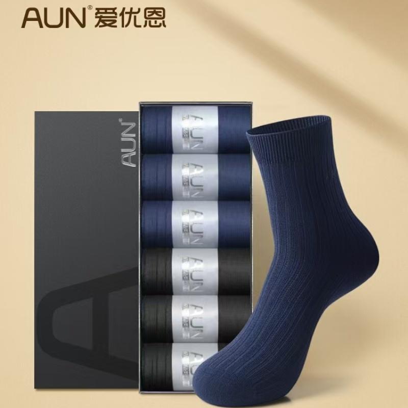 防臭透气纯棉秋冬中筒袜吸汗