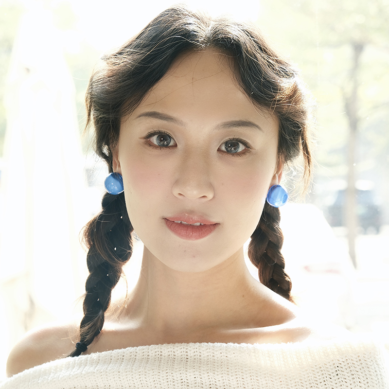 BOMBCACA冬籁集系列 圣诞彩灯 半透明双层细闪光泽感半球百搭耳环