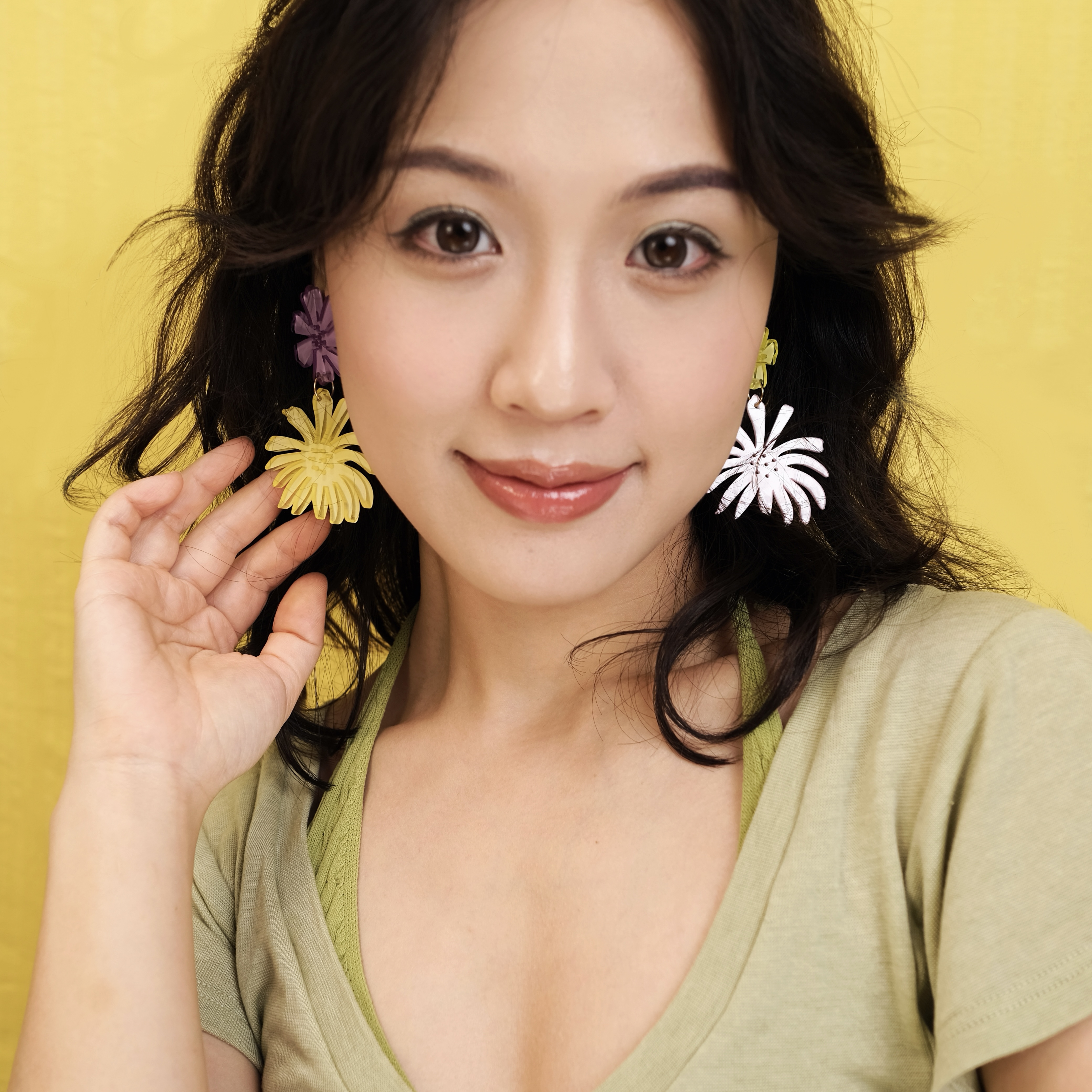 BOMBCACA夏日终曲系列 花火大会 夸张花花度假撞色耳环彩色耳环女