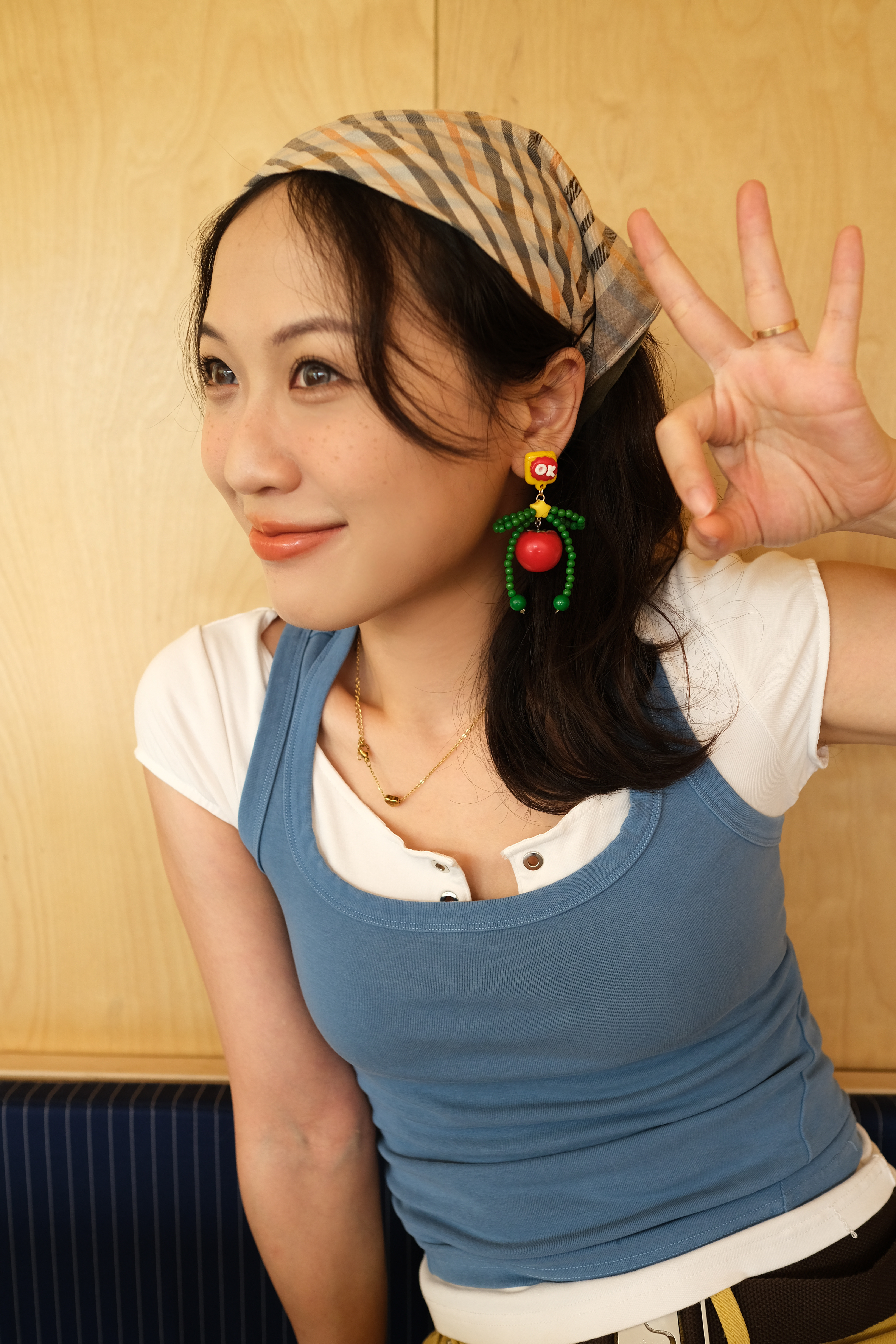 BOMBCACA原创趣味番茄蝴蝶结耳环