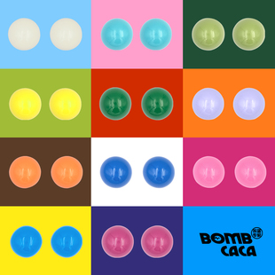 BOMBCACA彩球天天見實色系日常百搭彩色圓鼓鼓小球半圓耳環(huán)耳釘女
