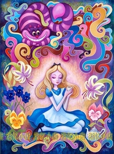 新款包邮印花法国DMC十字绣套件卡通卧室 爱丽丝梦游仙境梦幻童话