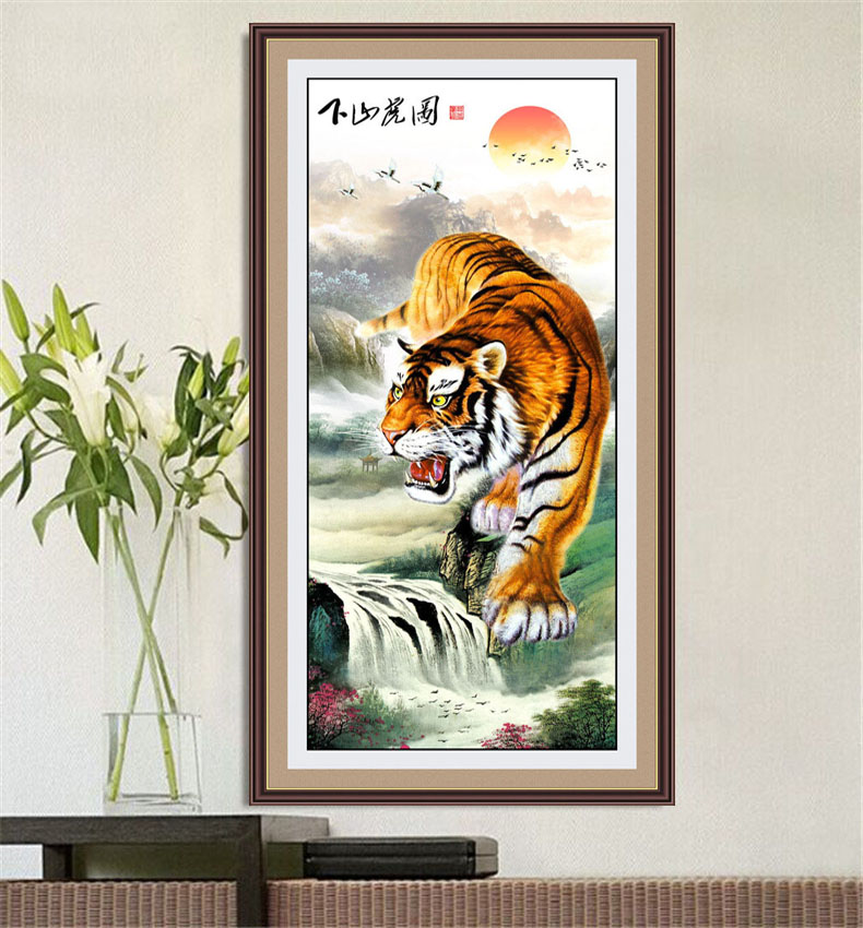 法国套件竖版玄关动物十字绣包邮