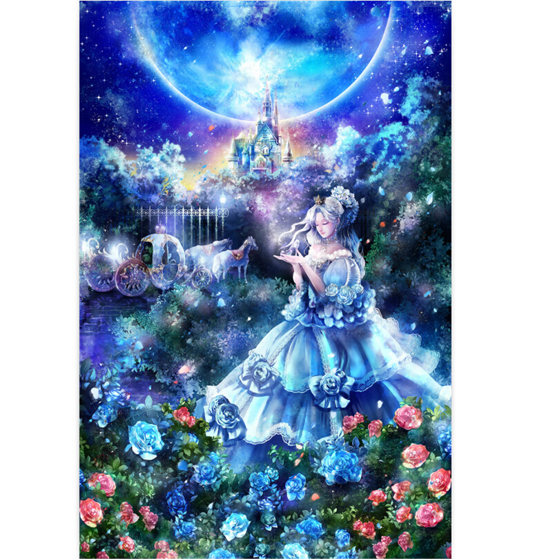 印花新款DMC绣线十字绣套件 卧室名画油画人物 星空下的灰姑娘1