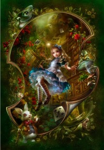 印花纯棉线DMC纯棉绣线十字绣人物 世界名画 爱丽丝梦游仙境2