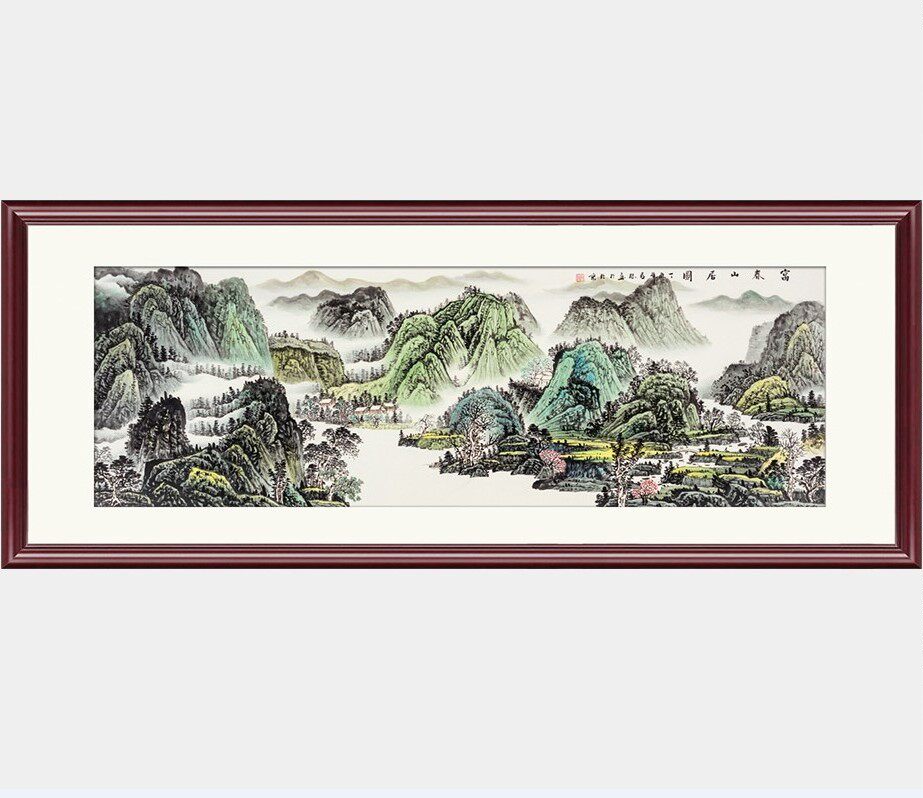 印花客厅中式绣线富春山居图DMC