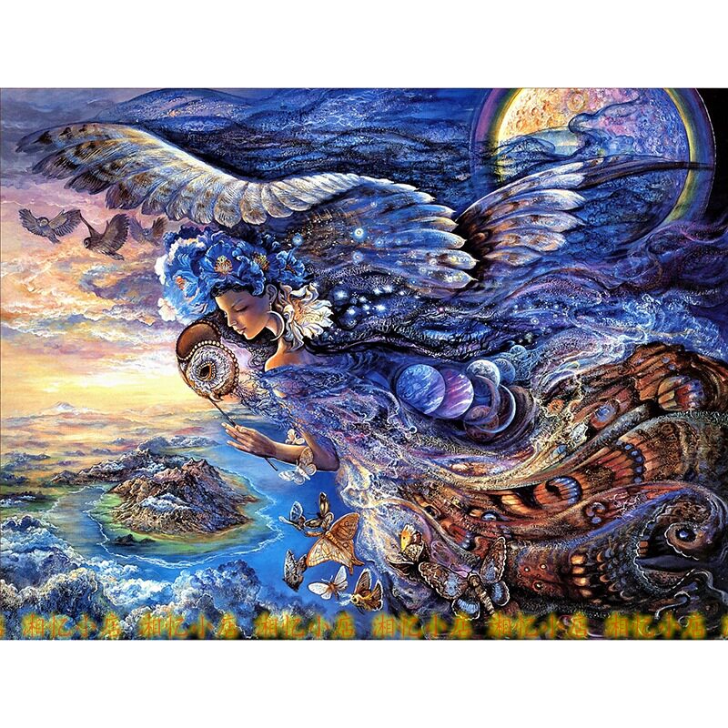 新款包邮印花法国DMC十字绣套件客厅卧室欧式人物油画 天国的精灵