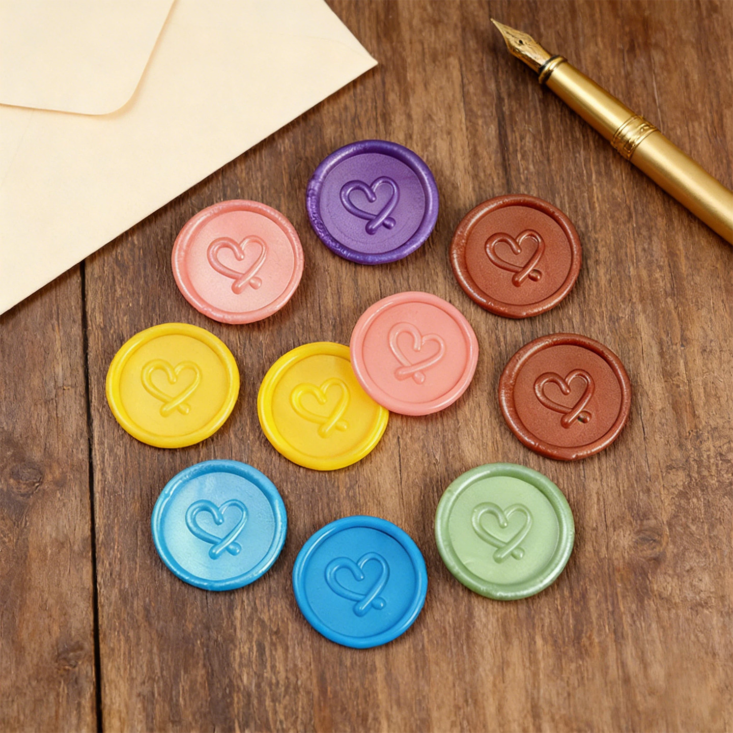 爱心结彩色火漆印章贴手账DIY