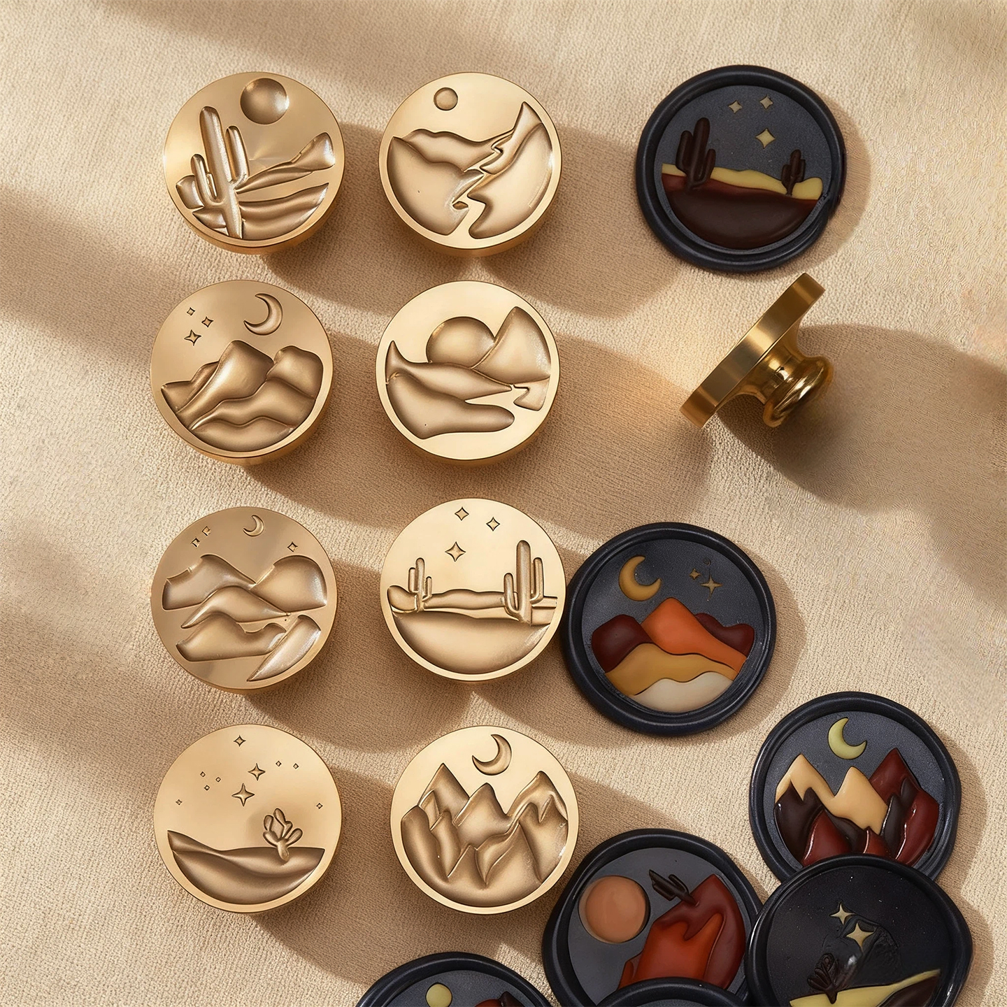 日月星山火漆印章精致信封封口器