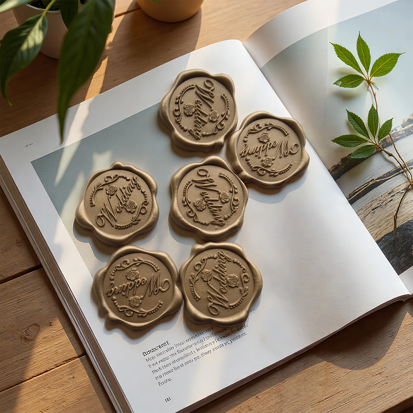 Wedding婚礼火漆印章贴结婚请柬复古火漆蜡标封口贴婚庆装饰蜡币