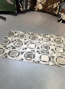 【366】直播秒杀特价162*236cm现货印度进口灰色手工牛皮毯