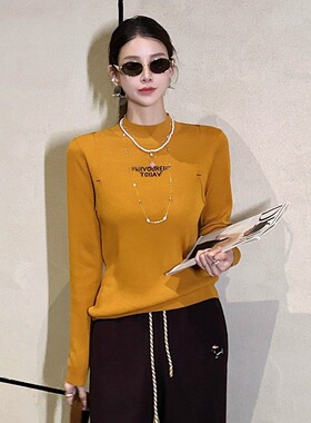 DI-SUI迪素欧货2025秋冬新品女装00527刺绣棉羊毛字母针织毛衣