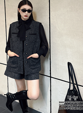 DI-SUI迪素欧韩站2025秋冬新品女装38508亮丝羊毛小香风潮流马甲