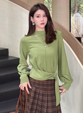 DI-SUI迪素欧货2025秋冬新品女装21540时尚设计感绑带显瘦长袖上