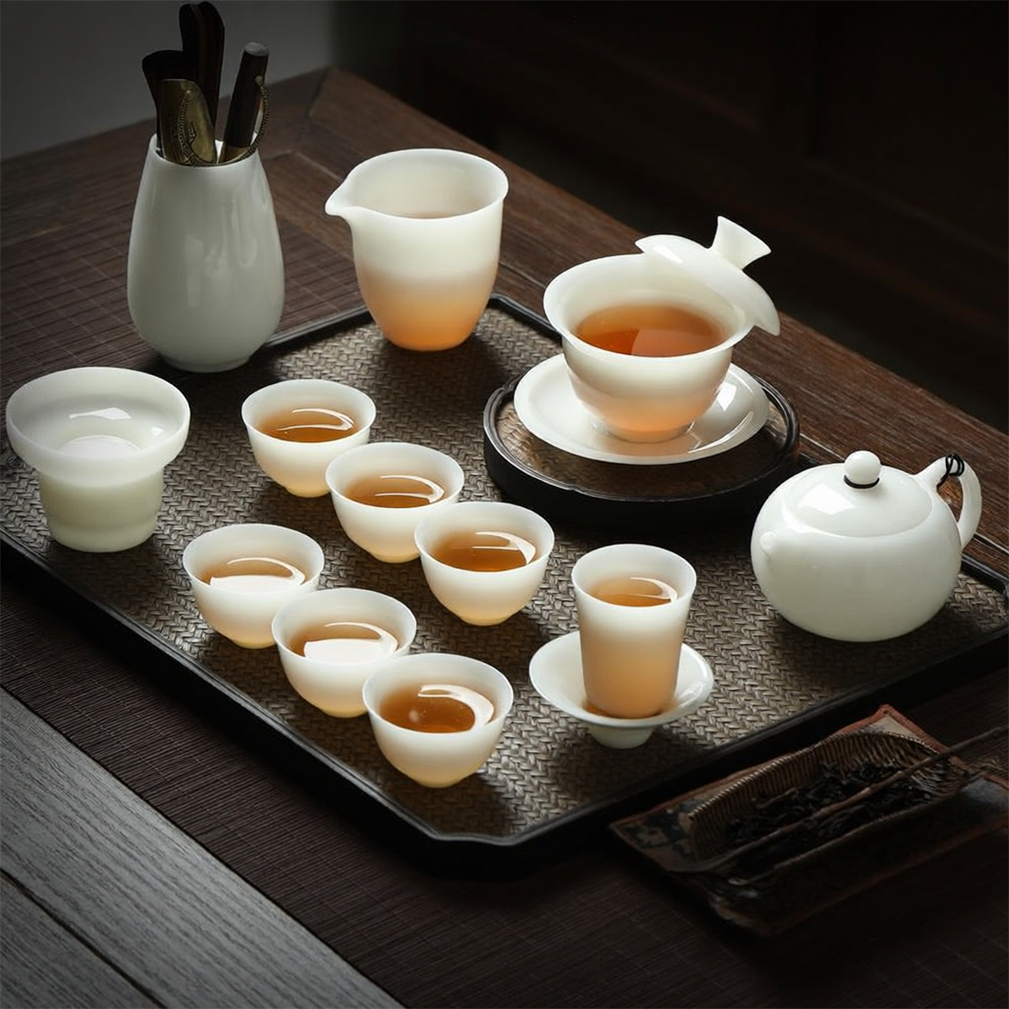 茶具套装2026新款茶杯泡茶专用功夫璞玉羊脂白瓷陶纯色高档轻奢壶
