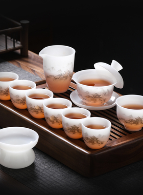 茶具套装2025新款泡茶专用家用高档轻奢冰种喝茶茶杯高级白色红茶