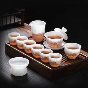 茶具套装2025新款泡茶专用家用高档轻奢冰种喝茶茶杯高级白色红茶