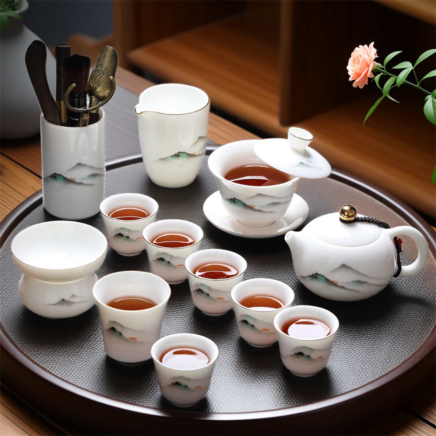 茶具套装茶杯陶瓷功夫璞玉轻奢高档高端大气泡茶专用家用喝茶盖碗