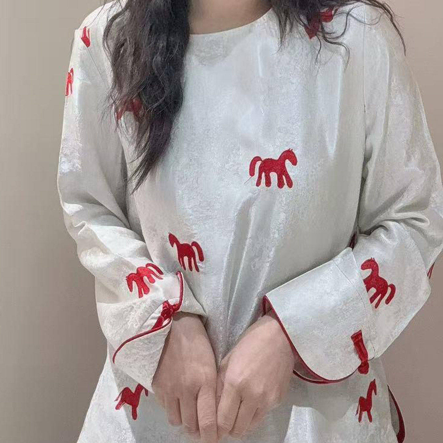 圆领长袖衬衫女2026春秋新款国风新中式轻奢减龄洋气复古宽松上衣,女装/女士精品,衬衫,淘宝优惠券,粉丝福利购,淘宝优惠卷