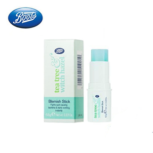 英国Boots茶树金缕梅固体祛痘去痘印6.5g不留痕痘印保湿 隐形毛孔