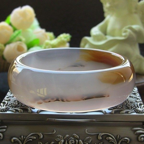 天然巴西玛瑙手镯/黄紫黑多颜色/俏色紫玉髓/精美豹纹/收藏品