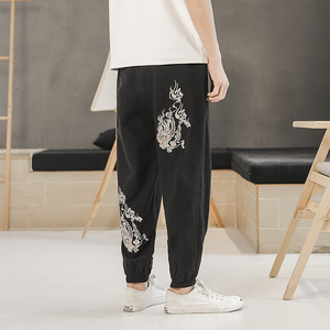 常年现货款风刺绣束脚裤大码休闲裤B370-CK12P40图片