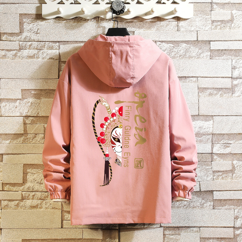 常年款秋季日系风港风印花连帽夹克上衣B370-JK54P45，男装夹克，电商B370-A