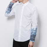 常年款秋冬季风刺绣立领复古衬衫可加厚内搭上衣B370-CS02P70，男装衬衫，电商B370-A