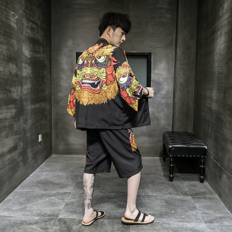 常年款夏季风道袍汉服开衫和服防晒衣套装上衣B370-TZ51-P70,男装防晒衣,电商B370-A