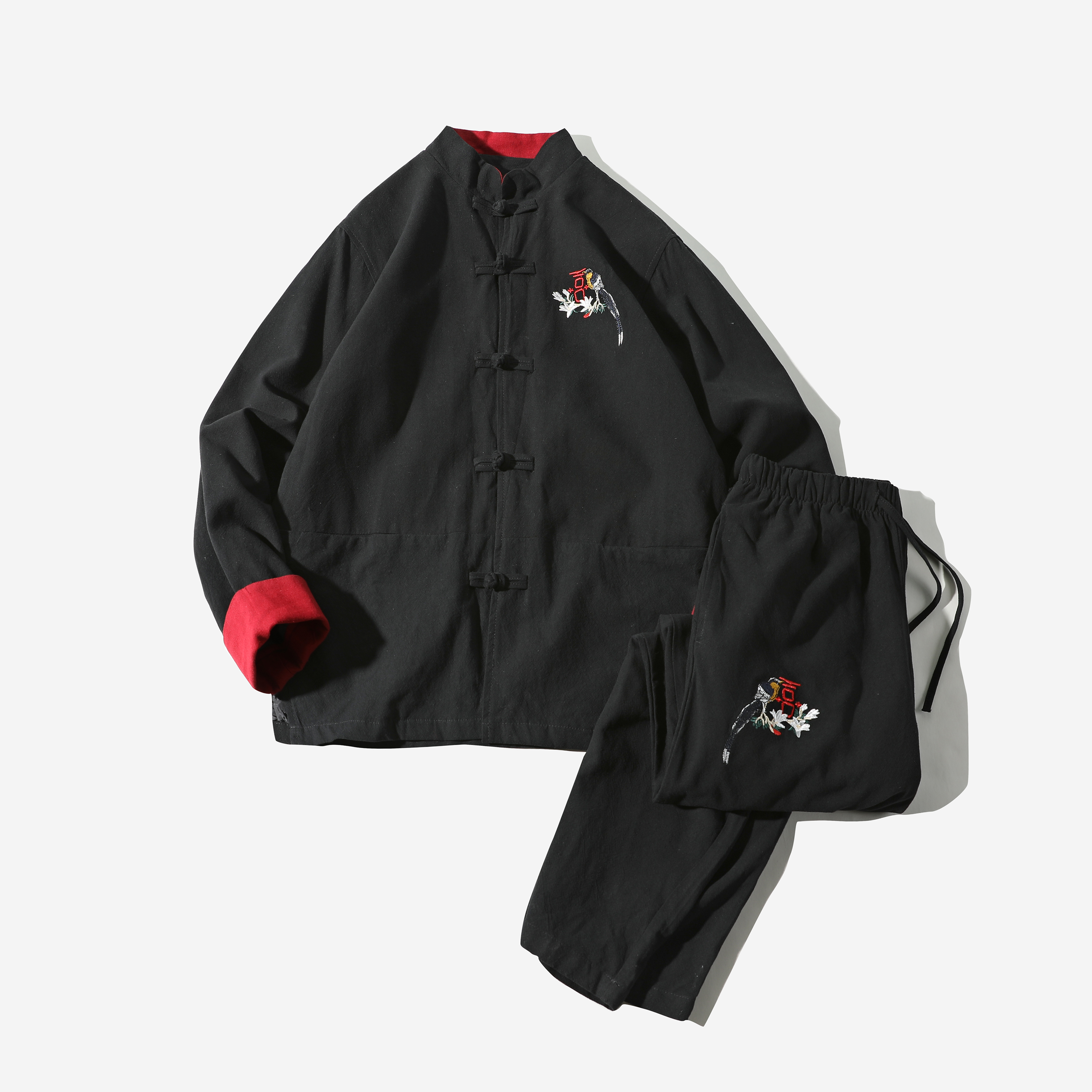 常年款春秋季风日系宽松套装喜鹊刺绣夹克B370-TZ25P80，男装夹克，电商B370-A