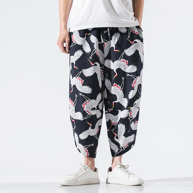 常年现货款春夏季风棉麻八分裤宽松大码休闲裤B370-K208P35,男装休闲裤,电商B370-A