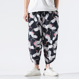 常年现货款春夏季风棉麻八分裤宽松大码休闲裤B370-K208P35，男装休闲裤，电商B370-A