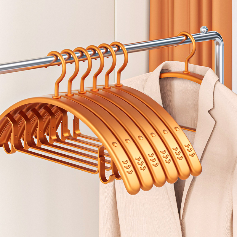 铝合金衣架家用挂衣无痕加厚高端宽肩防滑衣挂轻奢高级金色衣撑子