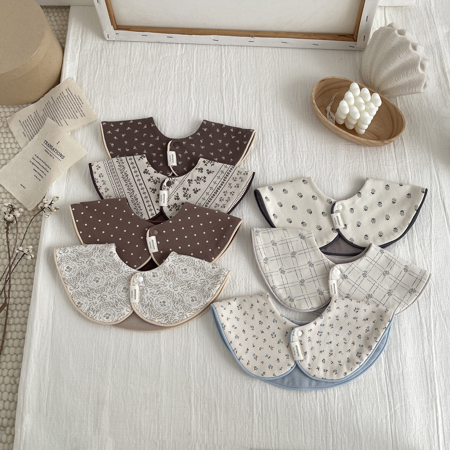 aiwoyoo婴儿口水巾a类棉印花围嘴宝宝围兜男女宝双面双色滚边,婴童用品,口水巾,淘宝优惠券,粉丝福利购,淘宝优惠卷