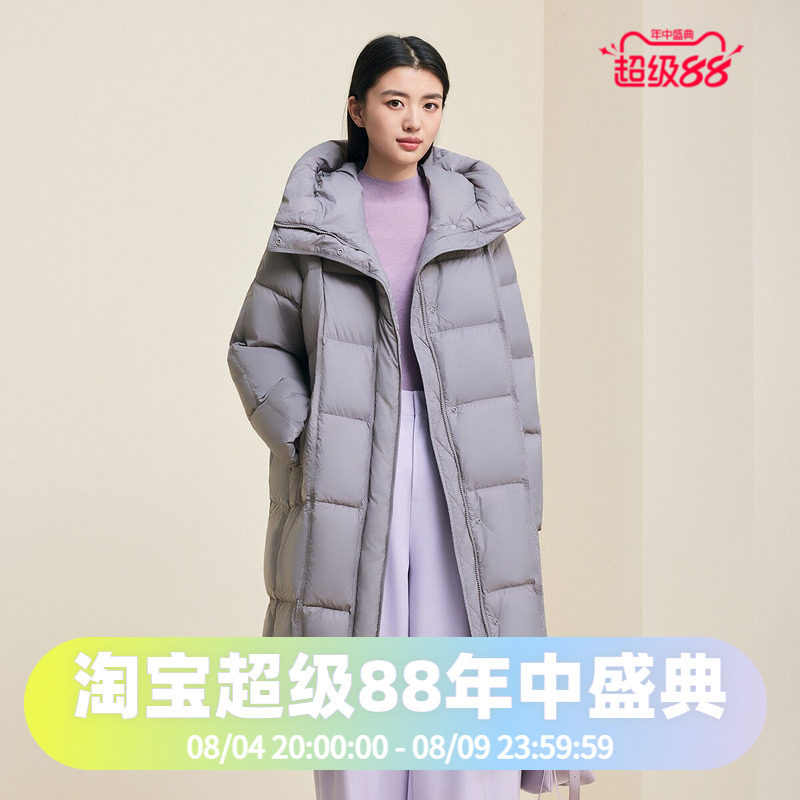 波司登2025女款长款云感休闲时尚保暖廓形时尚冬季过膝羽绒服