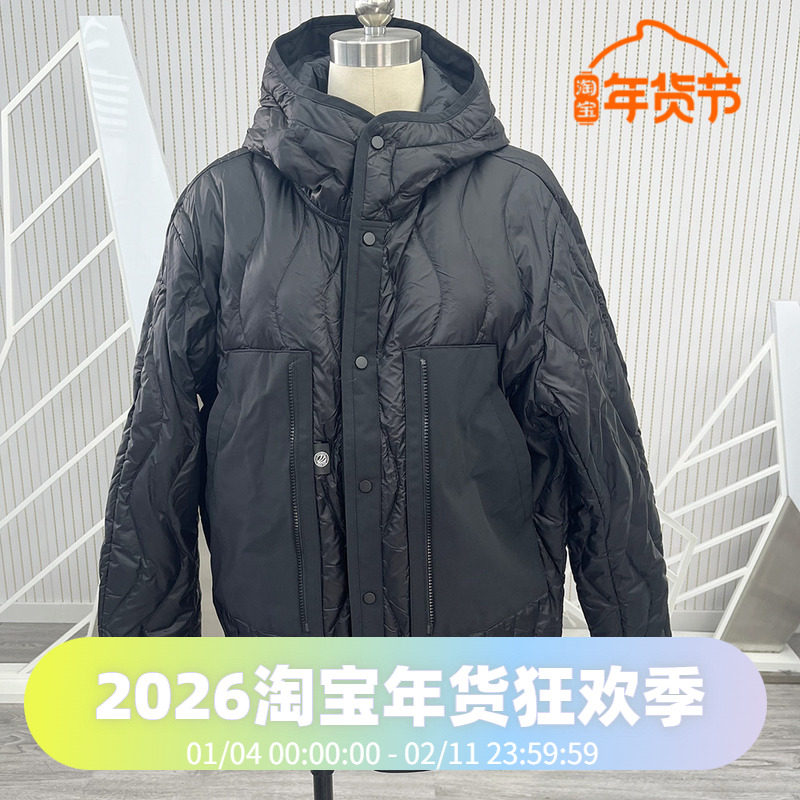 波司登秋季轻薄连帽鹅绒时尚运动轻暖中长连帽羽绒服