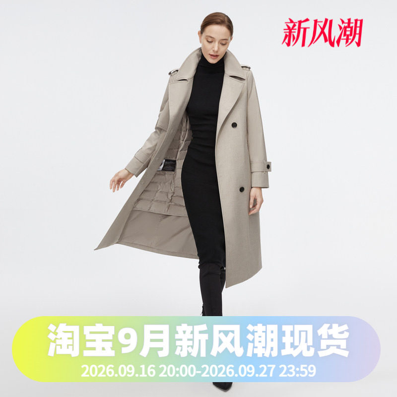 鹅绒风衣羽绒服波司登图片