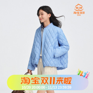 波司登2025秋季款女短款时尚轻暖廓形复古棒球领多彩羽绒服