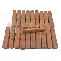 Shuangchuan thickened bamboo clips, carbonized bamboo and wood large bamboo clips, windproof fixed clothes drying clips, household socks drying clips thumbnail 3