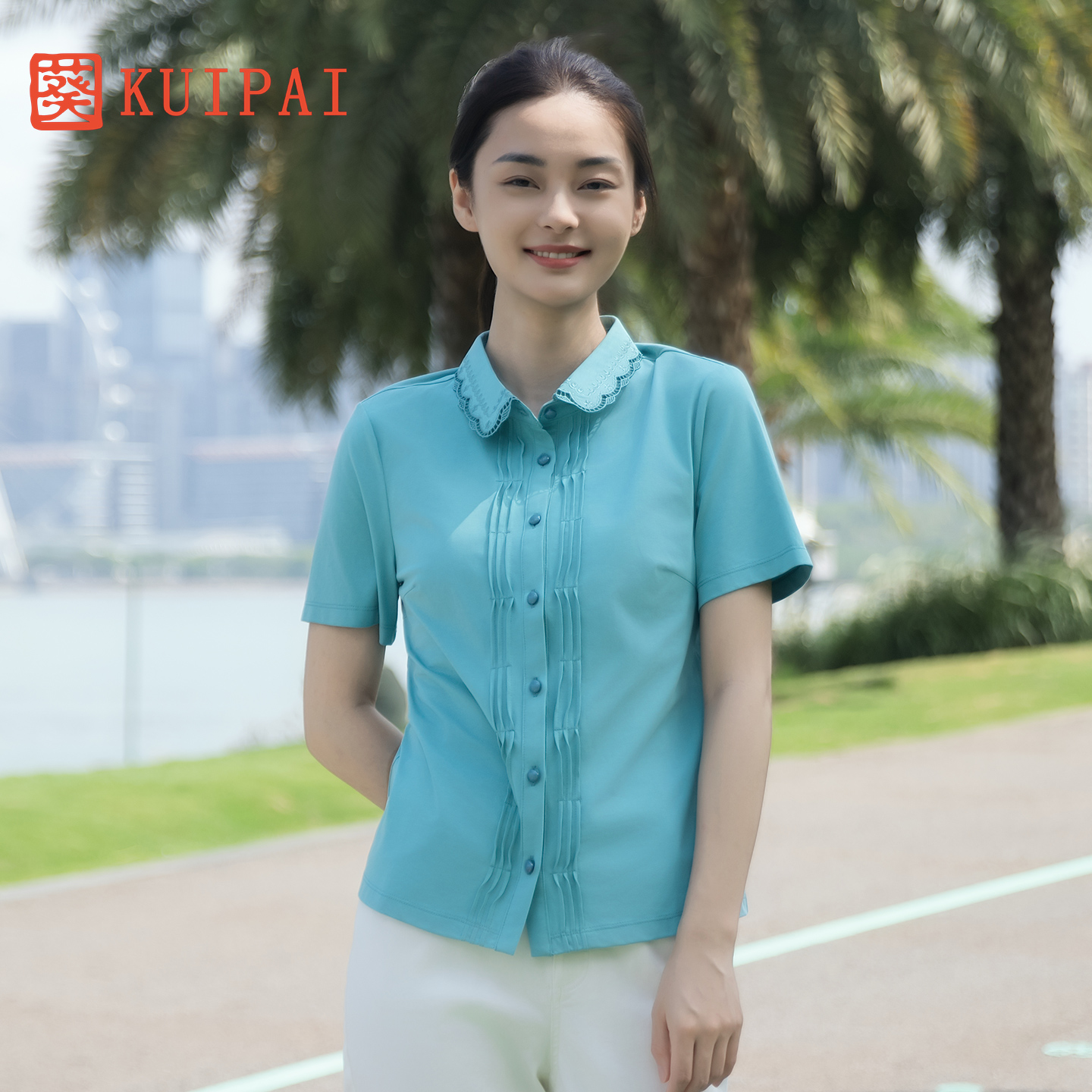 葵妈妈穿精美百搭短袖T恤