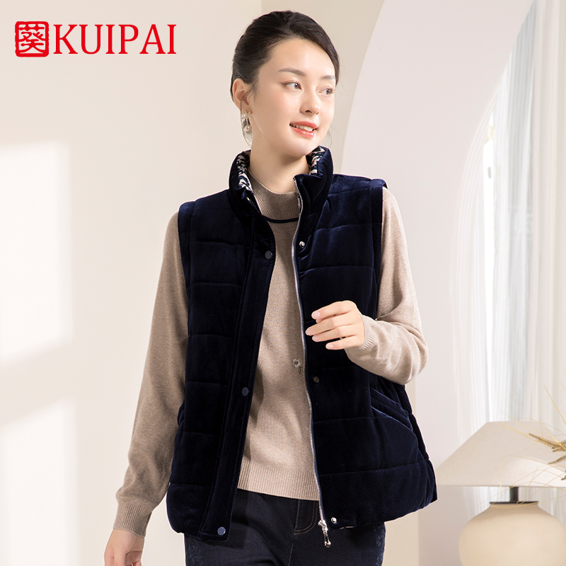 妈妈装保暖马甲秋冬款绒感