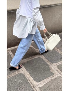 韩国正品ethos牛仔神裤25春夏新款纯色衬衫