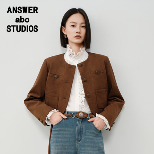 answer短外套多口袋气质咖