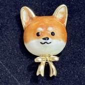 奥特莱斯品牌折扣店撤柜清仓捡漏轻奢黄色柴犬胸针outlets女配饰