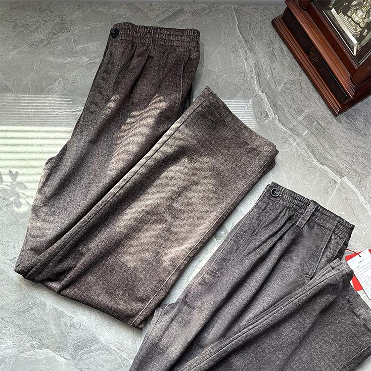 春秋中式唐裤子商务休闲宽松直筒休闲裤金丝绒抗皱丝长裤舒适D22