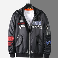 Трендовая демисезонная куртка, термобелье с капюшоном, модный топ в стиле хип-хоп, черный значок