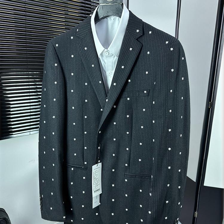 实体高端专柜休闲条纹单西外套